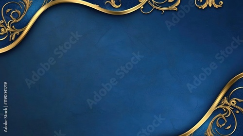 Blue and Gold Ornamental Background