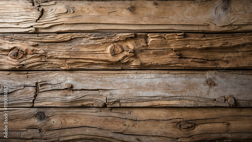 Weathered teak wood planks with natural grain texture suitable for backgrounds, textures, construction projects, rustic designs, and woodworking themes photo