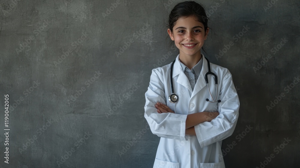 Portrait of a Smiling Young Girl Doctor