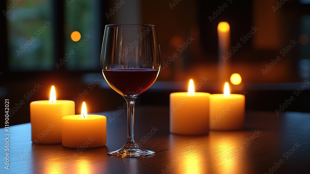 Romantic red wine candlelight dinner ambiance Romantic red wine candlelight dinner ambiance