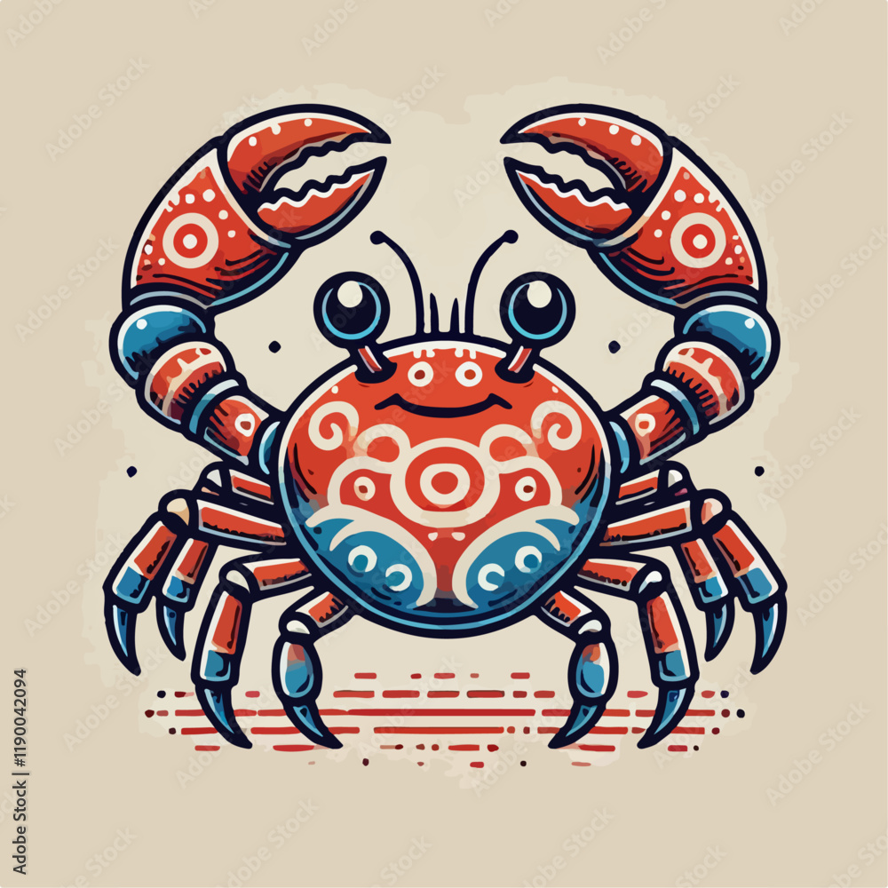 crab on a white crab on a white