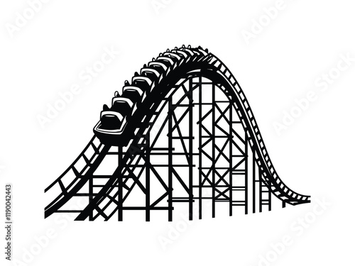 Roller Coaster Silhouette Vector Art