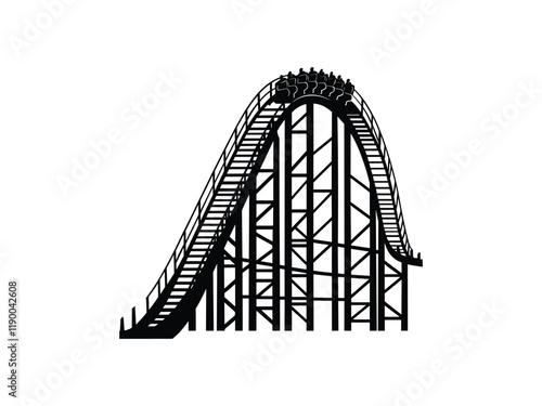 Roller Coaster Silhouette Vector Art