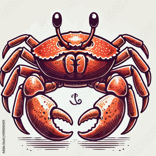 red crab on white background