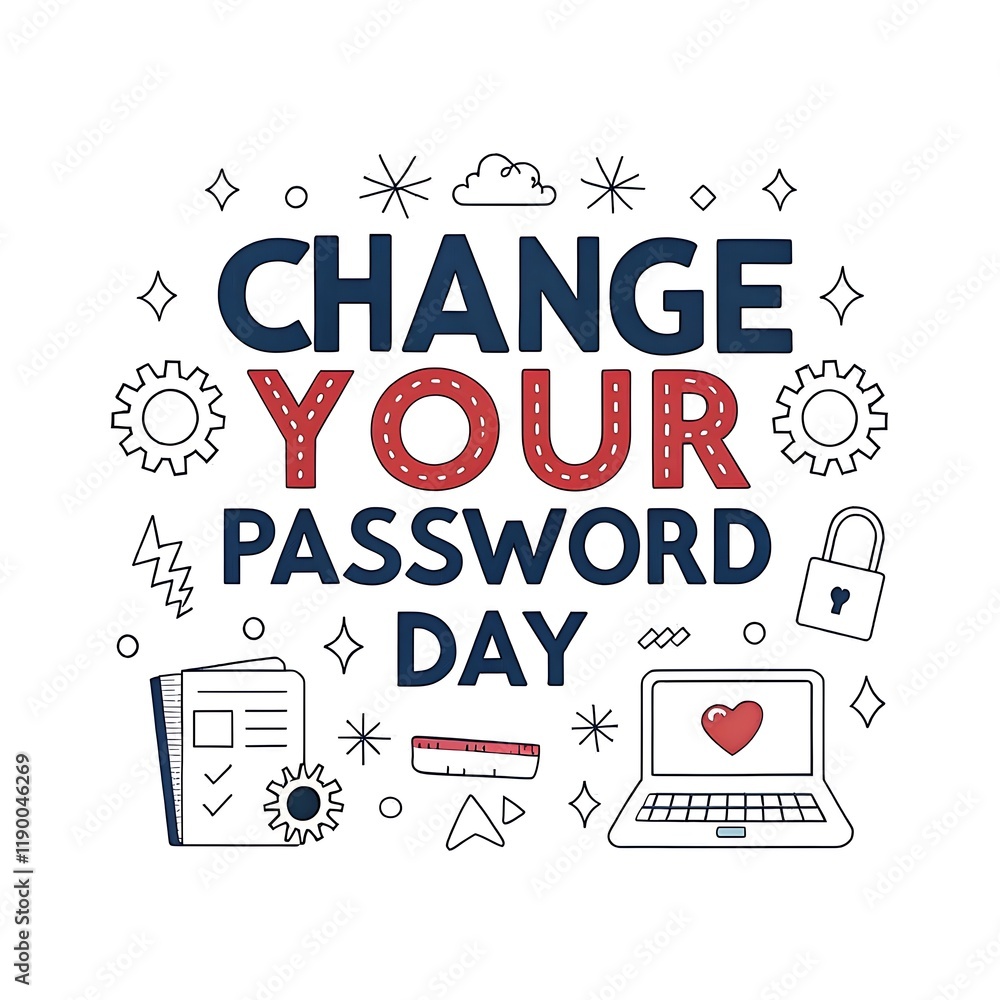 Fototapeta premium Change Your Password Day, Ideal for banners, posters, and greeting cards