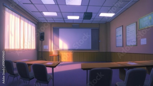 Wallpaper Mural Small meeting room with a cozy atmosphere, soft lighting, and minimalistic decor Torontodigital.ca