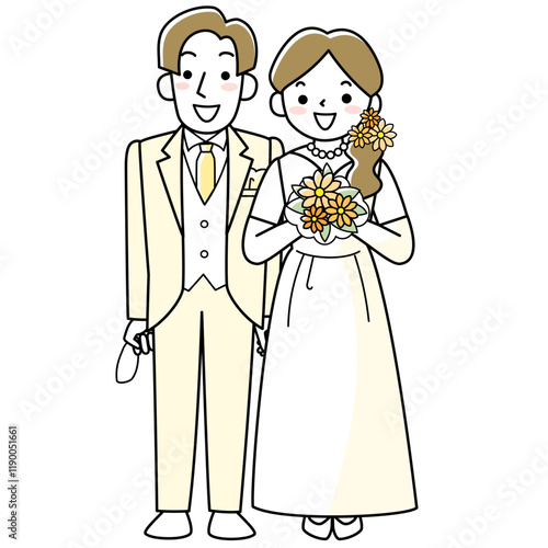 笑顔の新郎新婦