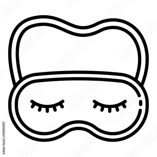 Sleeping mask outline icon for relaxation and better sleep