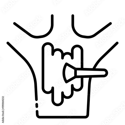 Body scrub treatment outline icon for smooth and rejuvenated skin