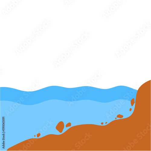 Erosion land deposition. land destructive formation vector illustration.