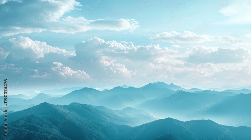 A serene mountain landscape symbolizing clean air. A serene mountain landscape symbolizing clean air.