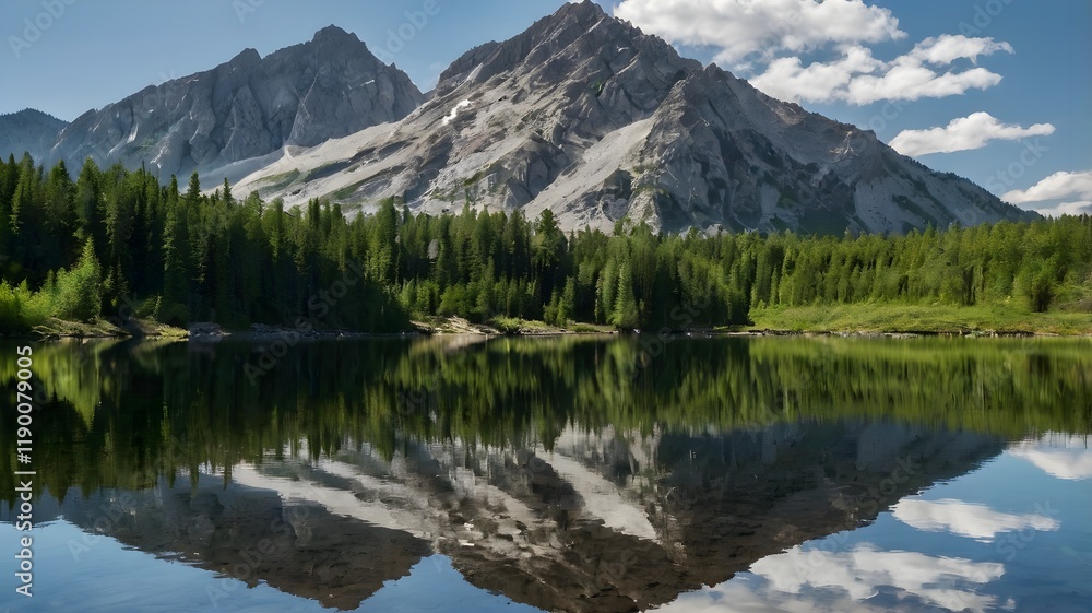 A single mountain lake reflecting the surrounding peaks A single mountain lake reflecting the surrounding peaks