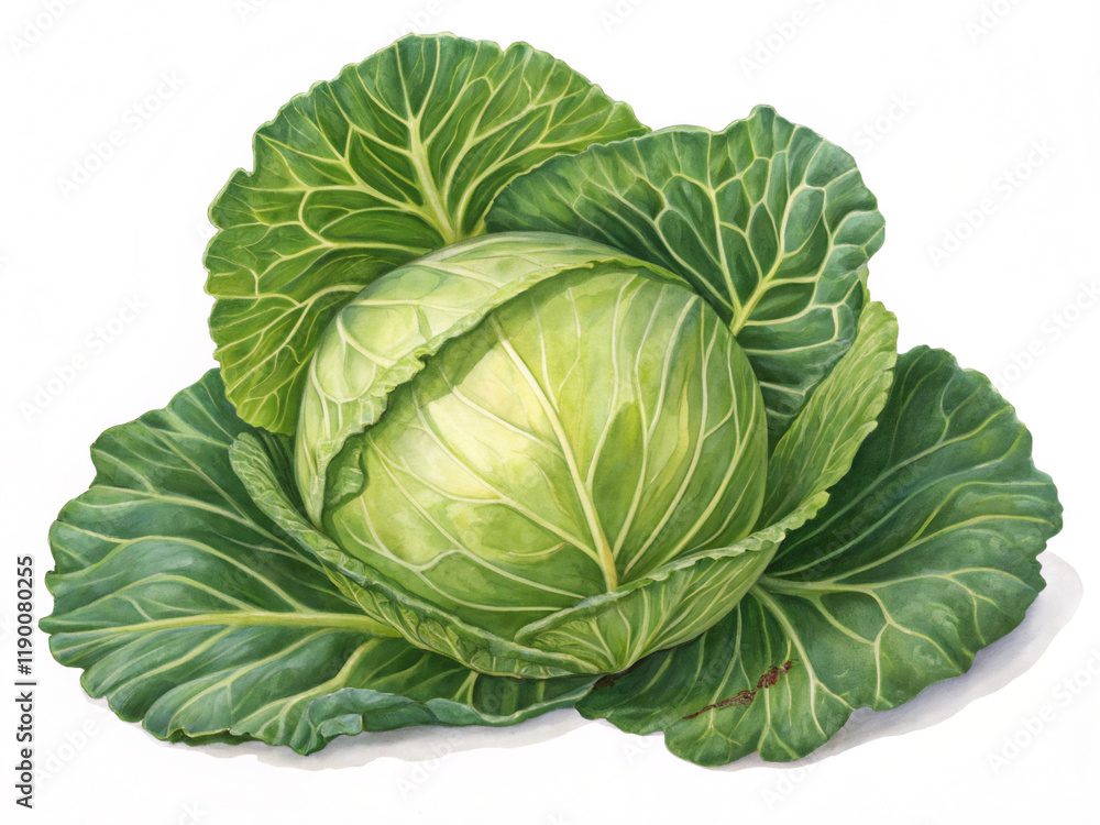 Fototapeta premium cabbage isolated on white background. cabbage, vegetable, food, agriculture, leaf, garden, plant, organic, healthy, fresh, nature, leaves, vegetables, salad, farm, isolated, raw, savoy, field, vegetar