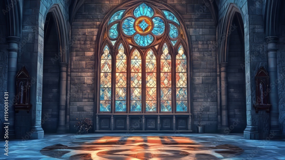 Gothic cathedral stained glass window Gothic cathedral stained glass window