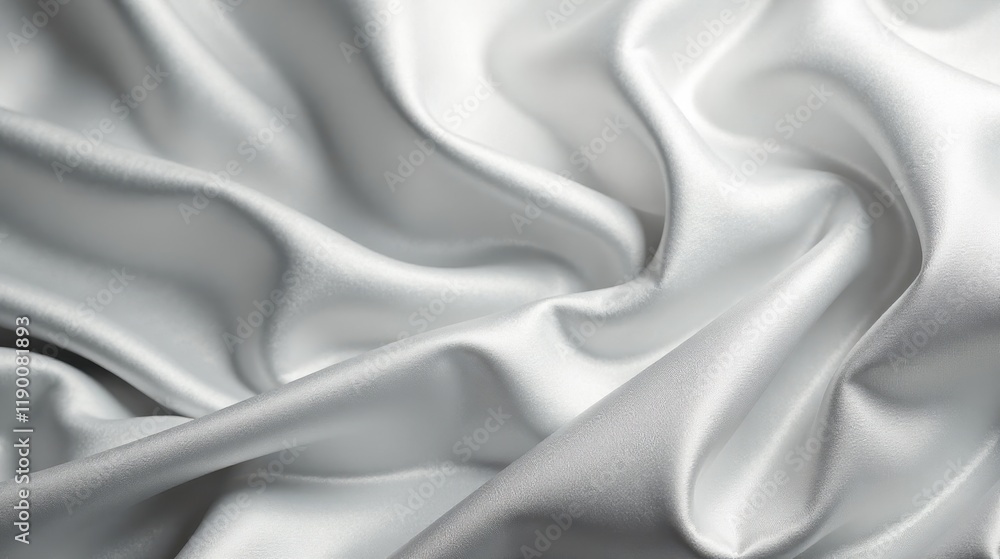 Obraz premium Elegant Draped Silver Fabric Texture Smooth, Luxurious, and Soft Surface for Design Inspiration
