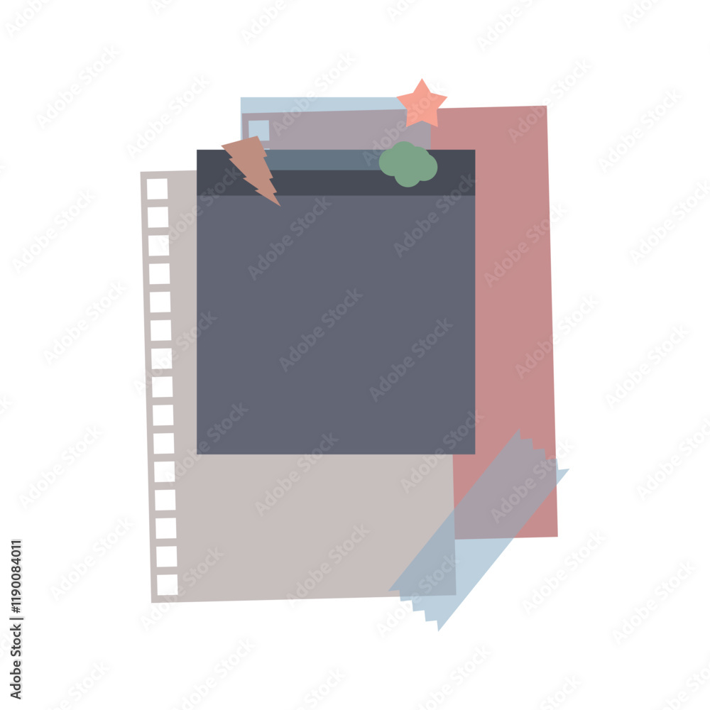 note paper with adhesive tape elements note paper with adhesive tape elements
