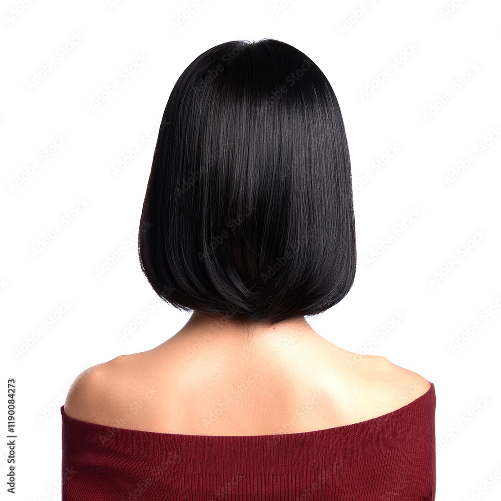 Naklejka premium アジア人女性の美しい黒髪。（Beautiful black hair of an Asian woman.） 