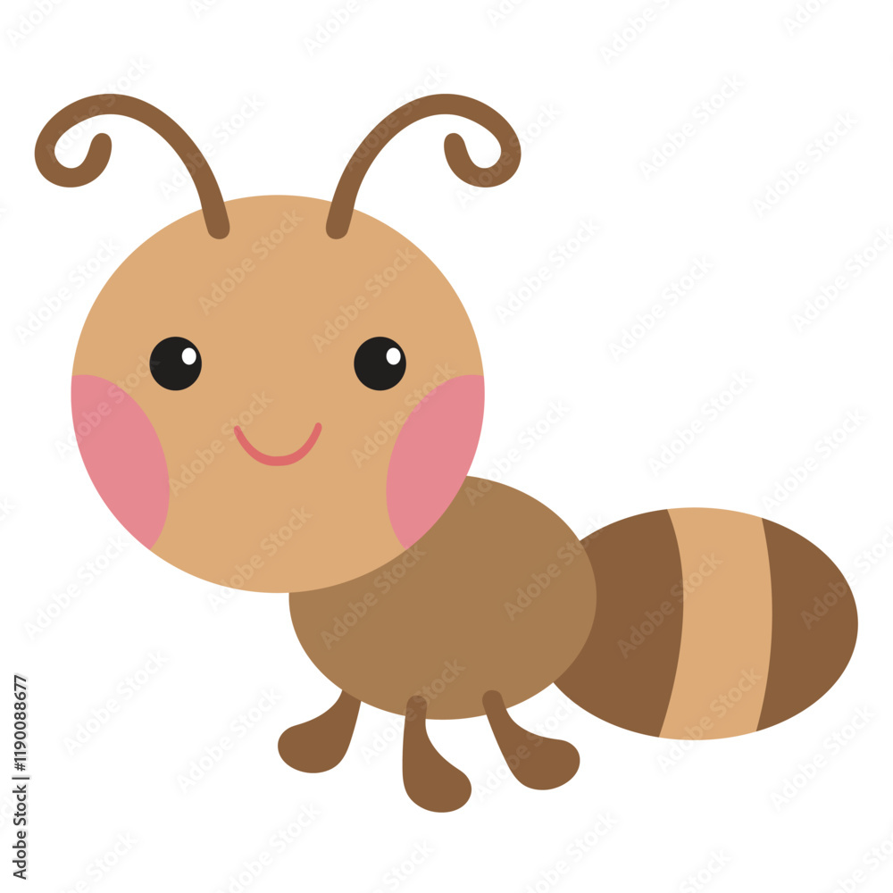 Cute little ant vector cartoon illustration Cute little ant vector cartoon illustration