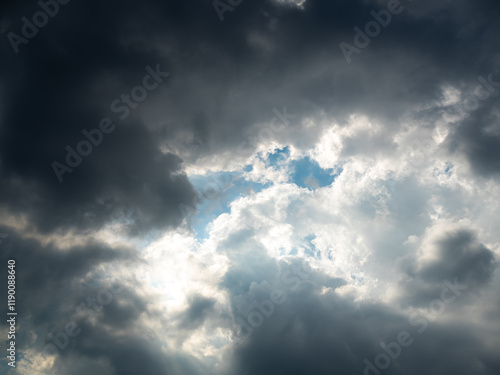 Cloud storm sky dark halloween background rain lightning thunder stoumy typhoon Nature light scene rainy atmosphere damage effect carbon dioxide dust air pollution 2.5 Pm, texture nature windstorm. photo