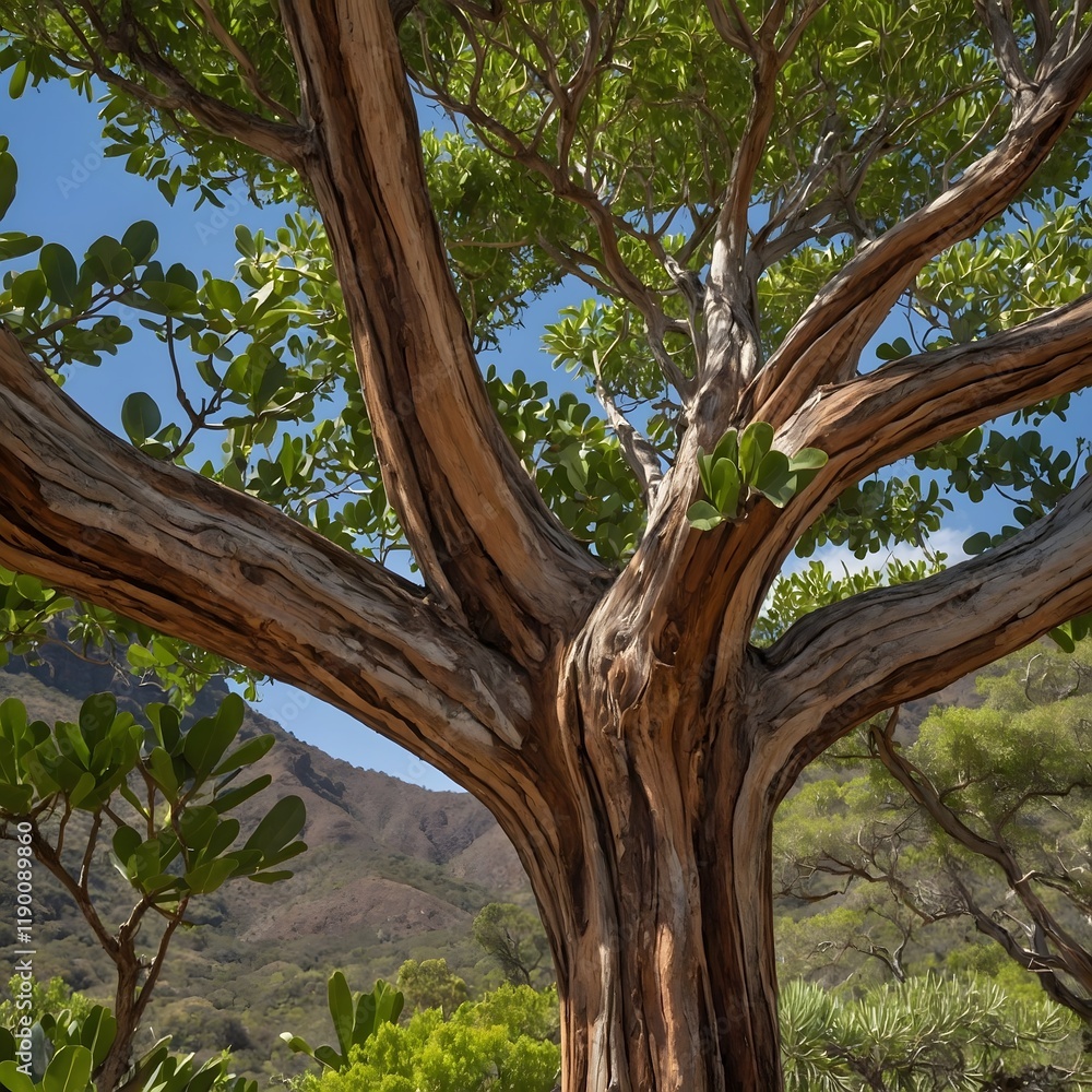 Island Beauty The Saint Helena Gumwood Tree in a Botanical Illustration Island Beauty The Saint Helena Gumwood Tree in a Botanical Illustration