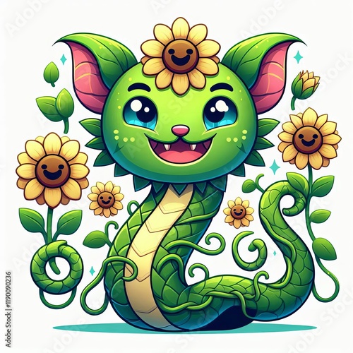 366 Plant animal hybrid with flower petals for ears vine like ta photo