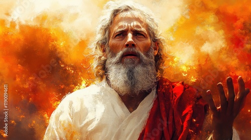 god calls abraham digital watercolor illustration