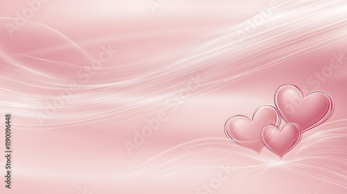 Delicate Pink Hearts Abstract Wave Background