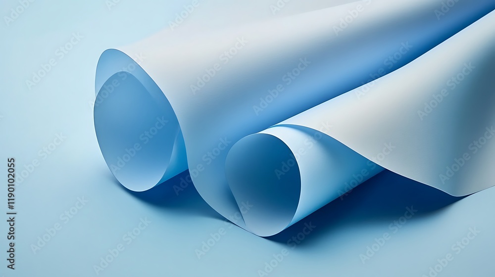 Abstract Blue Paper Swirls and Curves Design Abstract Blue Paper Swirls and Curves Design