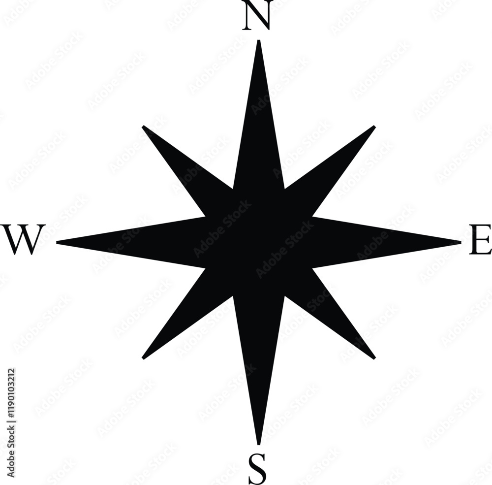 Obraz premium Compass icon, Vector compass icon