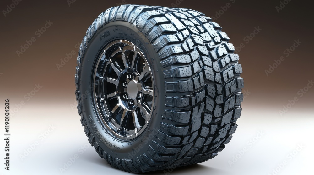isolated on a white background with a car tire and wheel aluminum wheel off road tire and black chrome color whee isolated on a white background with a car tire and wheel aluminum wheel off road tire and black chrome color whee