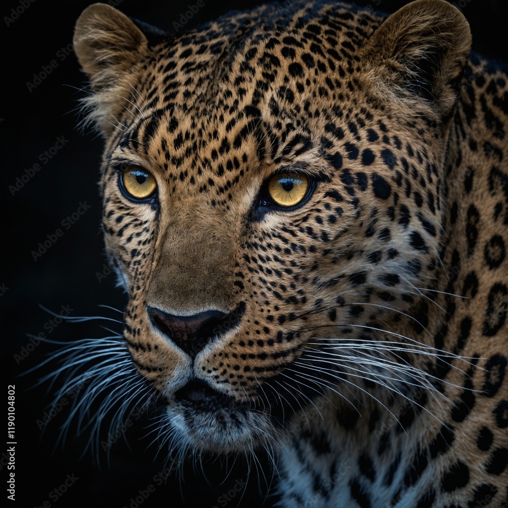 A leopard's eyes glowing in the darkness, its gaze piercing through the night like twin beacons of predatory hunger.
A leopard's eyes glowing in the darkness, its gaze piercing through the night like twin beacons of predatory hunger.