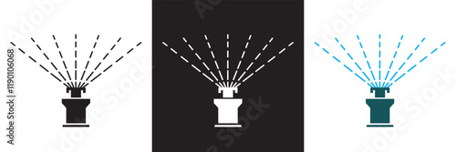 Water sprinkle icon, Vector illustration. isolated on white and black background EPS 10