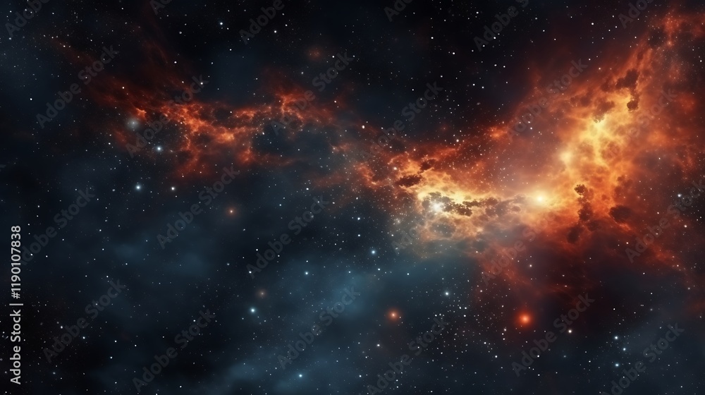 Fototapeta premium Celestial Nebula Cosmic Cloudscape Starry Expanse