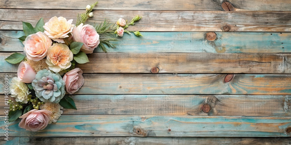 Distressed Wooden Wall with Artificial Flowers in Pastel Colors, interior design inspiration , distressed wood decor Distressed Wooden Wall with Artificial Flowers in Pastel Colors, interior design inspiration , distressed wood decor
