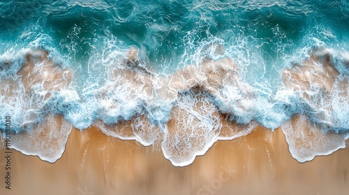 Sea surface aerial viewBird eye view photo of waves and water surface textureTurquoise sea background Beautiful nature Amazing view sea background photo