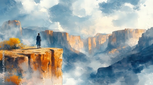 joshua and the walls of jericho digital watercolor illustration