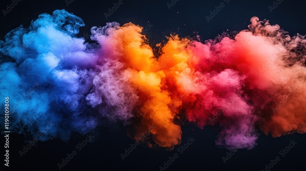 Colorful smoke clouds on black background. (1) Colorful smoke clouds on black background. (1)