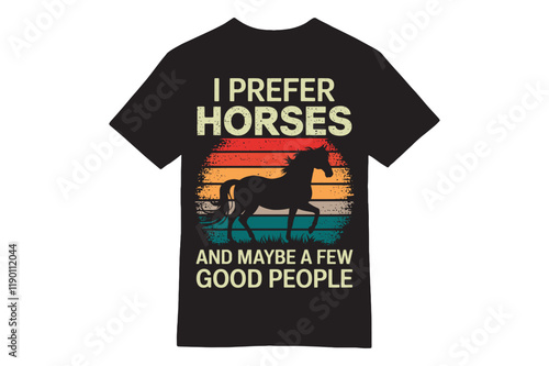 I Prefer Horses - Sunset Freedom T-Shirt