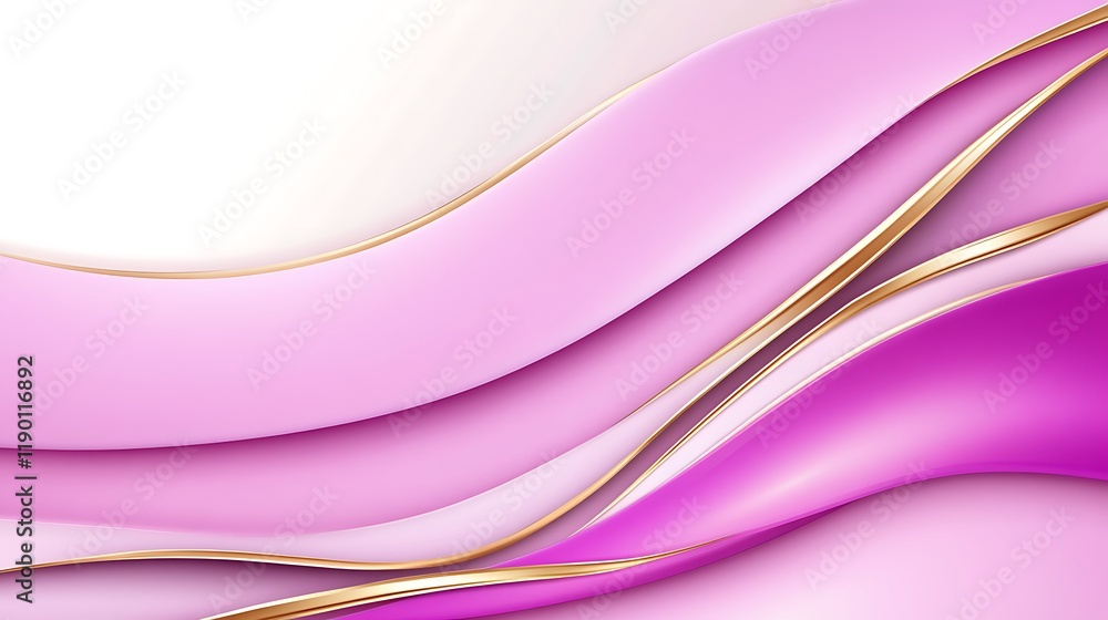 Abstract Pink and Gold Wave Design