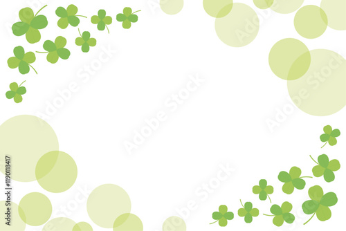 クローバーのかわいいフレームイラスト