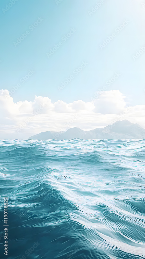 Serene ocean waves under a bright sky Serene ocean waves under a bright sky
