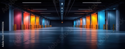 Vibrant led parking garage multistory location showcase