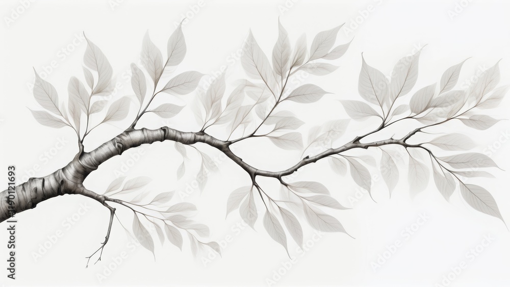 Tree branch on white background Tree branch on white background