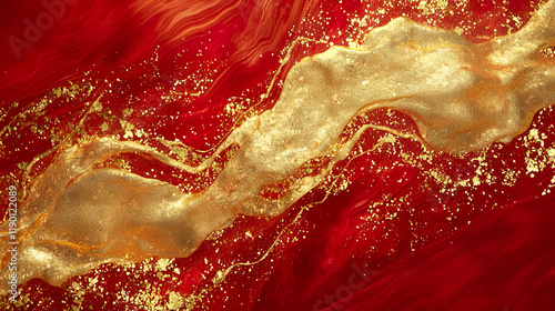 Red color background and golden pattern