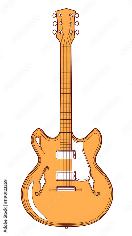 Obraz premium Illustration of an electric guitar design