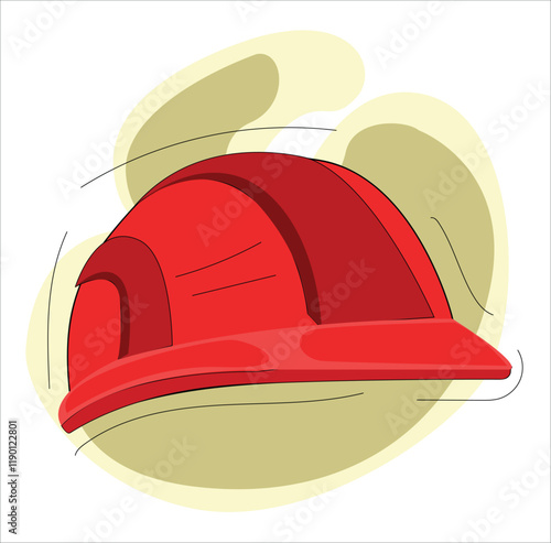 red construction helmet. red helmet