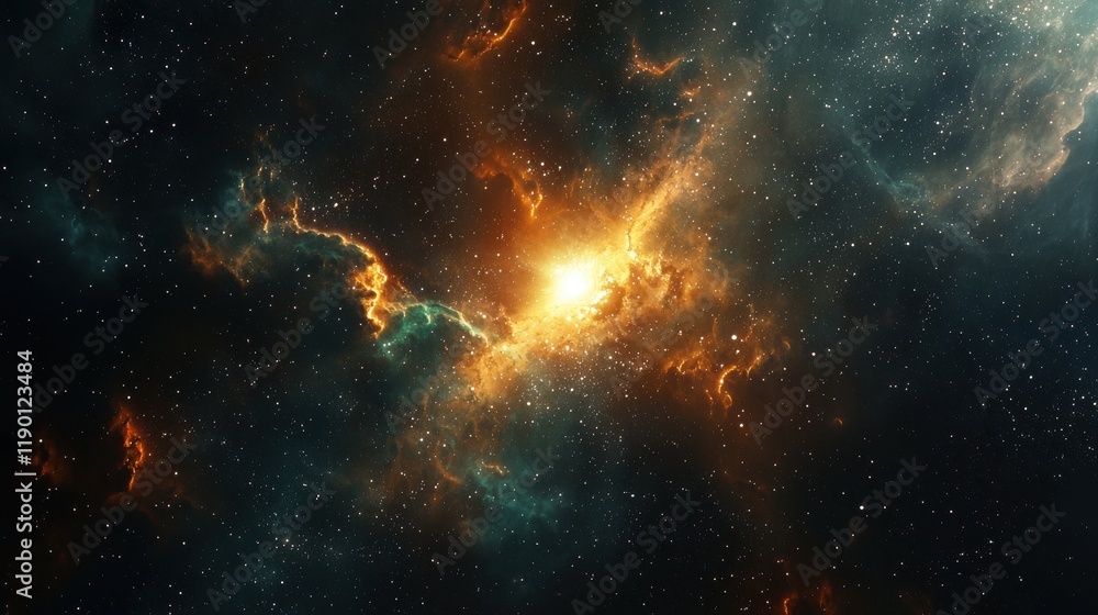 Fototapeta premium Celestial Nebula Cosmic Dust and Starscape
