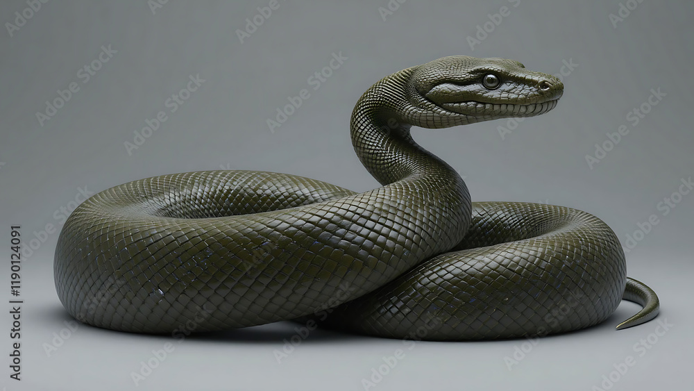 Fototapeta premium Studio Shot of a Green Anaconda