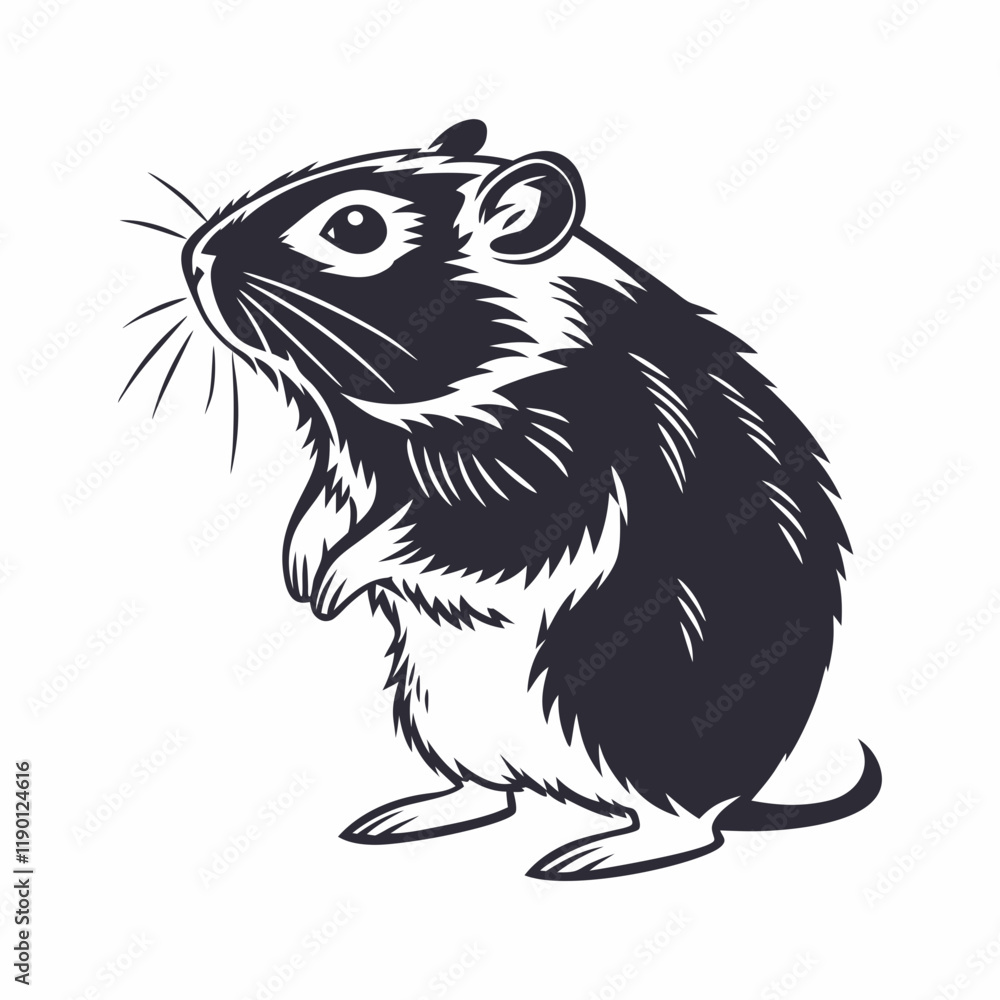 Obraz premium vector-silhouette-of-gerbil