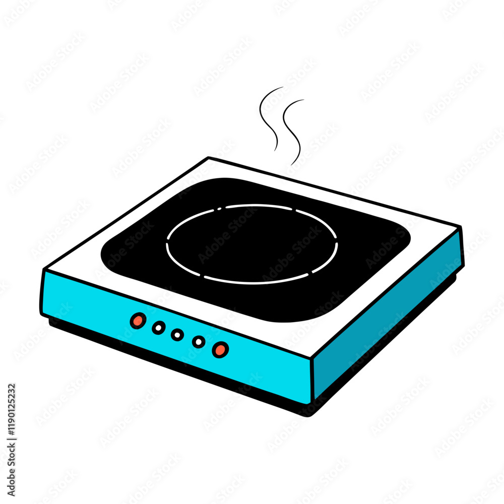 Fototapeta premium vector-silhouette-of--induction-cooktop